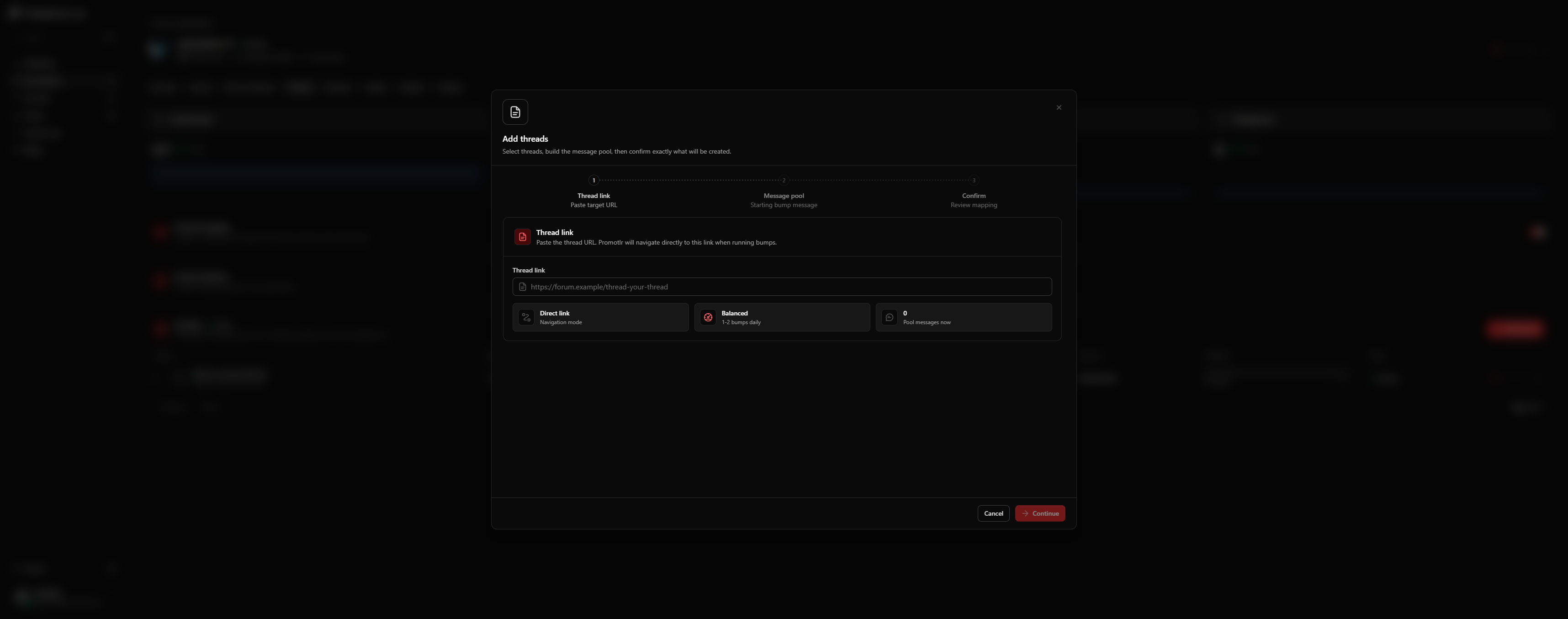 Automate thread bumping across all your forums interface